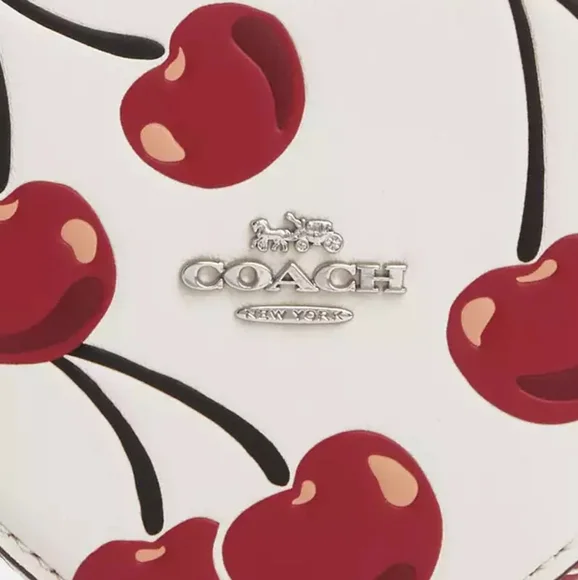 Coach Heart-Shaped Cherry Print Coin Purse - Picture 4 of 9